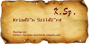 Krisán Szilárd névjegykártya
