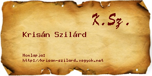 Krisán Szilárd névjegykártya