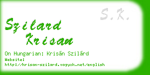 szilard krisan business card